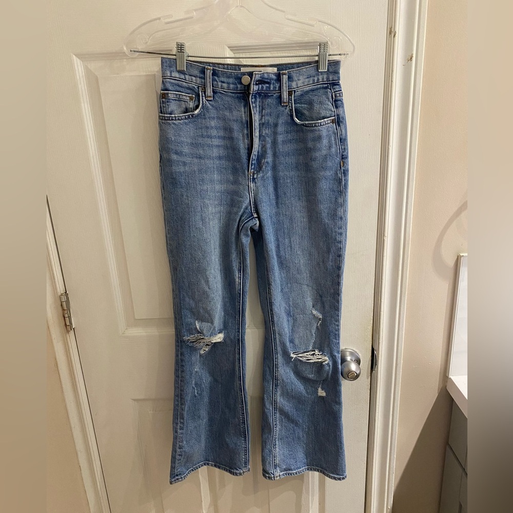 Denim Forum the twiggy high rise flare jeans